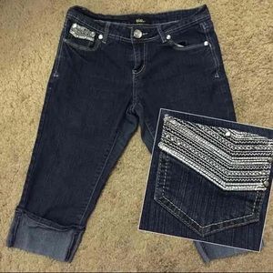 Drama Gold* Cuffed Denim Capris- 7